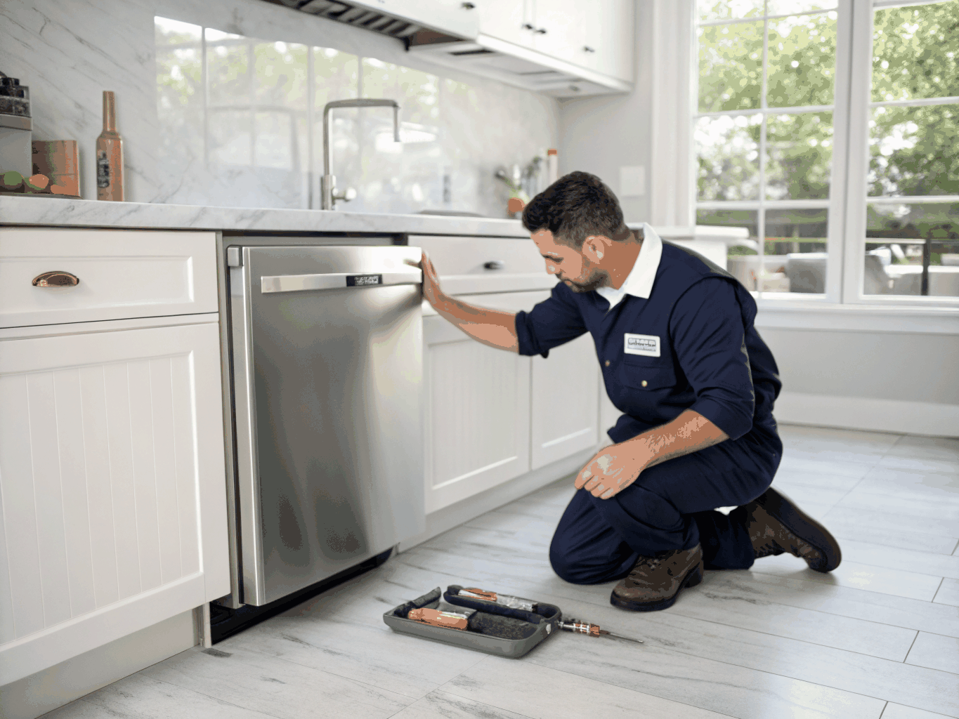 Johns Creek professional appliance technician performing diagnostics