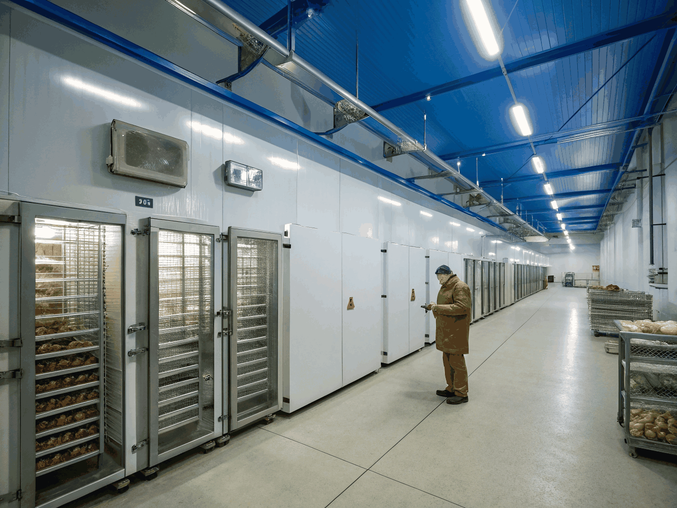 Technician conducting walk-in freezer commercial diagnostics in Johns Creek